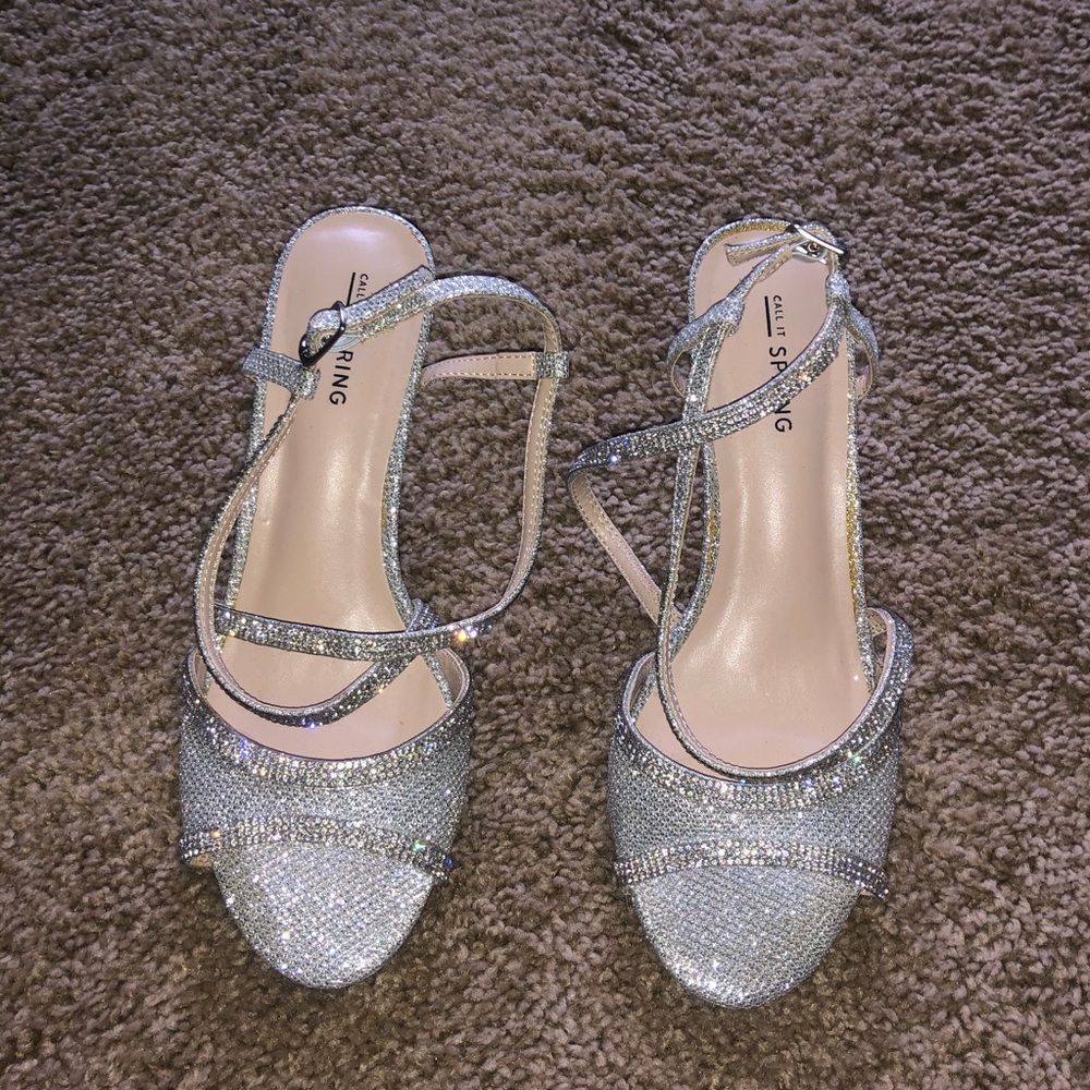 Call it Spring - Sparkly silver heels